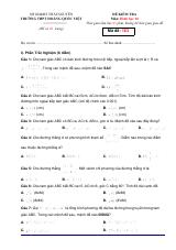 Đề kiểm tra Hình học 10 chương 2 trường THPT Hoàng Quốc Việt – Thái Nguyên (bản Word)